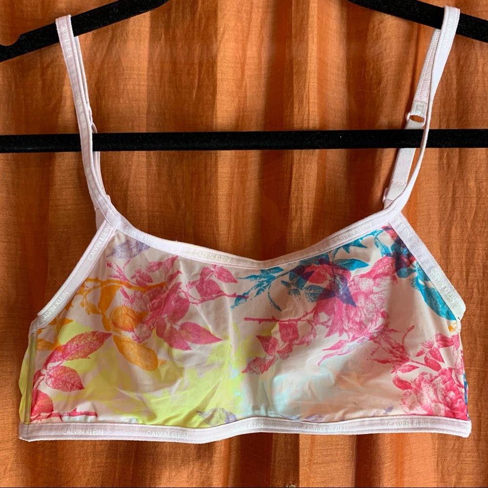 Calvin Klein Baby Pink Floral Bralette